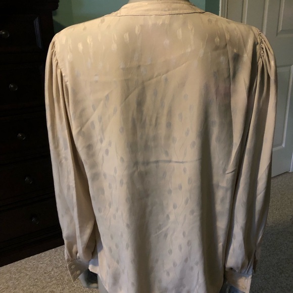 Evan Picone collarless dress shirt with lantern style sleeves 1980’s M-L - Picture 4 of 9